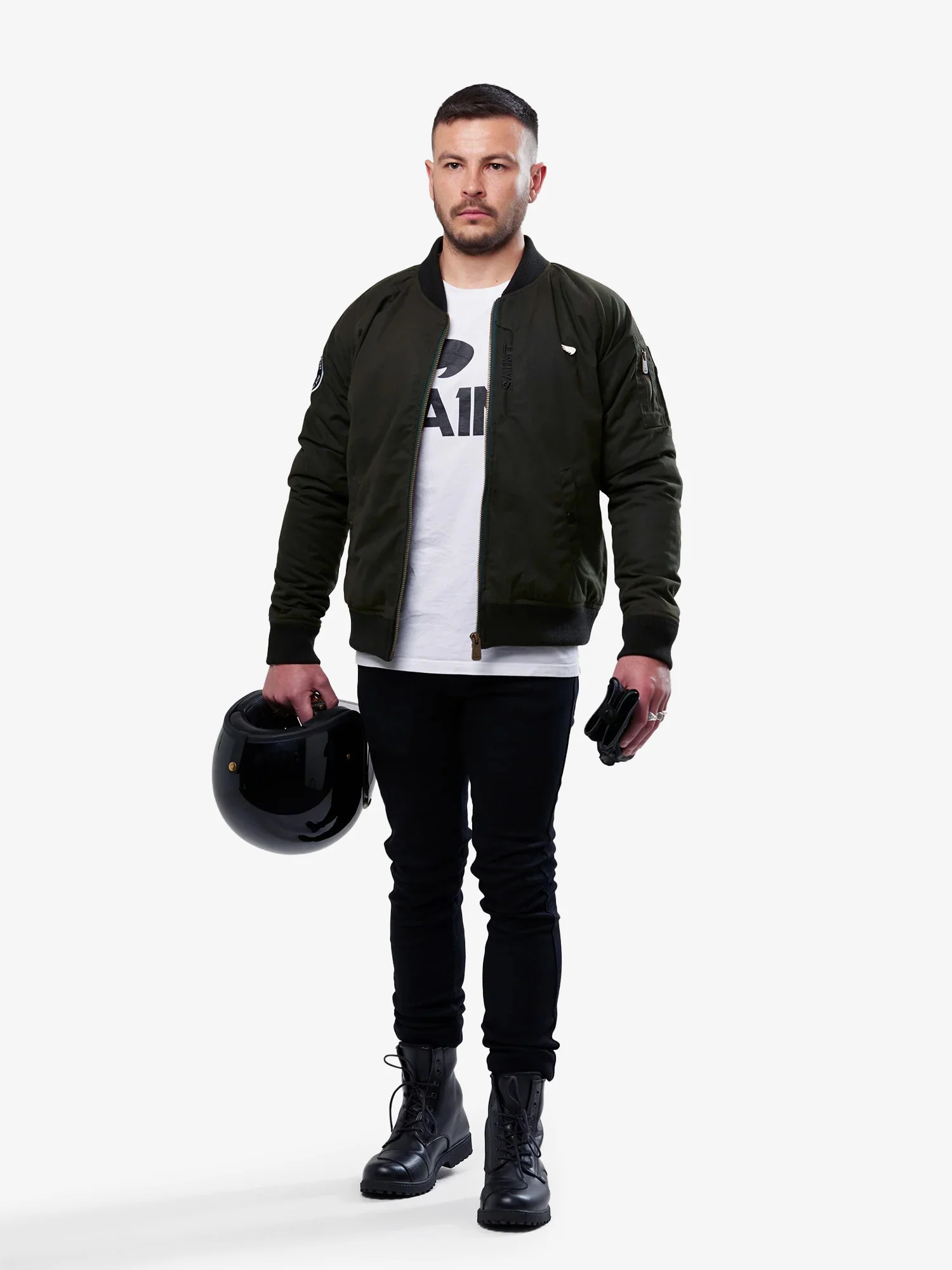 Armoured Bomber Jacket | Olive Green | Armour Included - Image 5